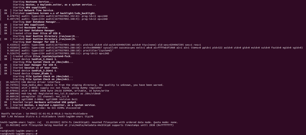 Command prompt for i.MX 93 and i.MX 91
